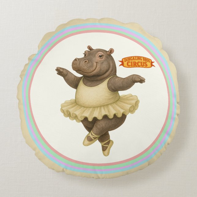 Helene circus performer round cushion (Front)