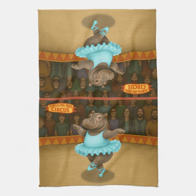 Helene circus performer tea towel (Vertical)