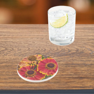 Helenium Autumnale Blooms Floral Coaster