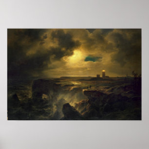 Helgoland in Moonlight, 1851 Poster