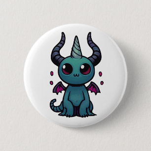 Helhorn the Demonic Unicorn Cryptid Button