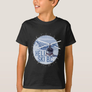 Heli Ski B.c. Canada Helicopter Extreme Powder Ski T-Shirt