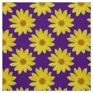 Helianthus 'Lemon Queen' Pattern - Royal Purple Fabric