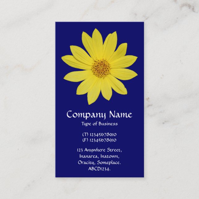 Helianthus 'Lemon Queen' Sunflower - Dark Blue Business Card (Front)