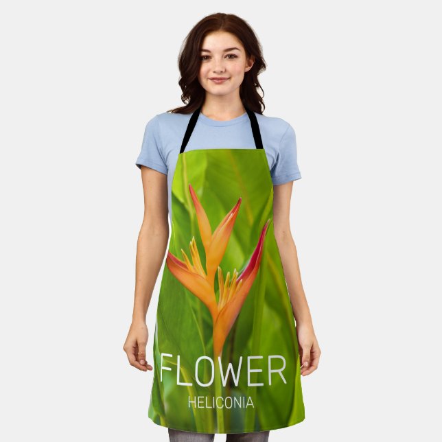 Heliconia Flowers Botanical Plant Garden Design Apron (Worn)