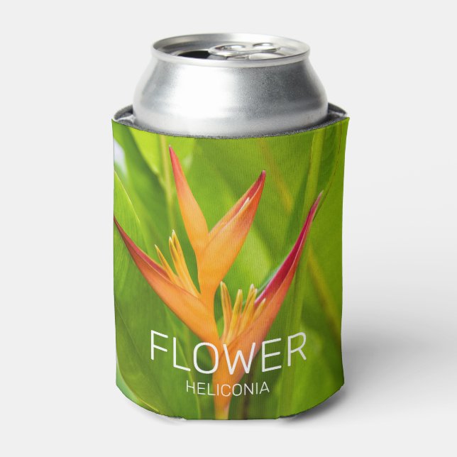 Heliconia Flowers Botanical Plant Garden Design Can Cooler (Can Front)