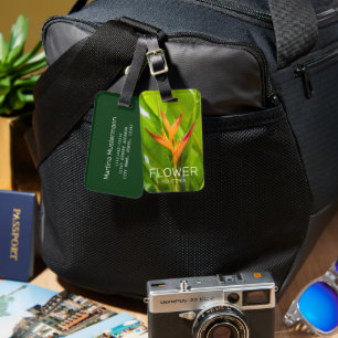 Heliconia Flowers Botanical Plant Garden Design Luggage Tag