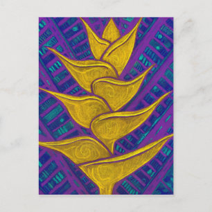 Heliconia Flowers Tropic Botanical Bold Floral Art Postcard