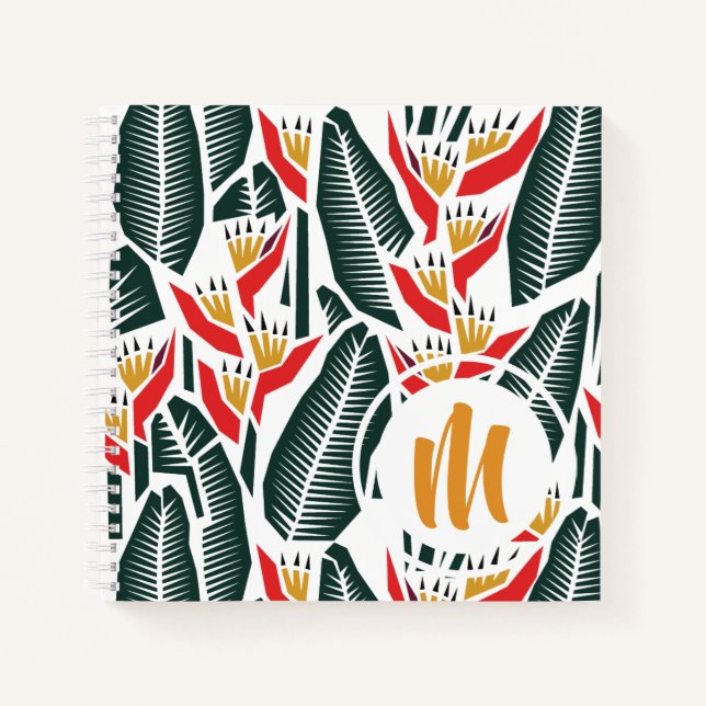 Heliconia Monogram Sketch|Journal Notebook (Front)