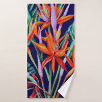 Heliconia on blue Tropical