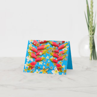 Heliconia Plumeria Blooms Thank You Card