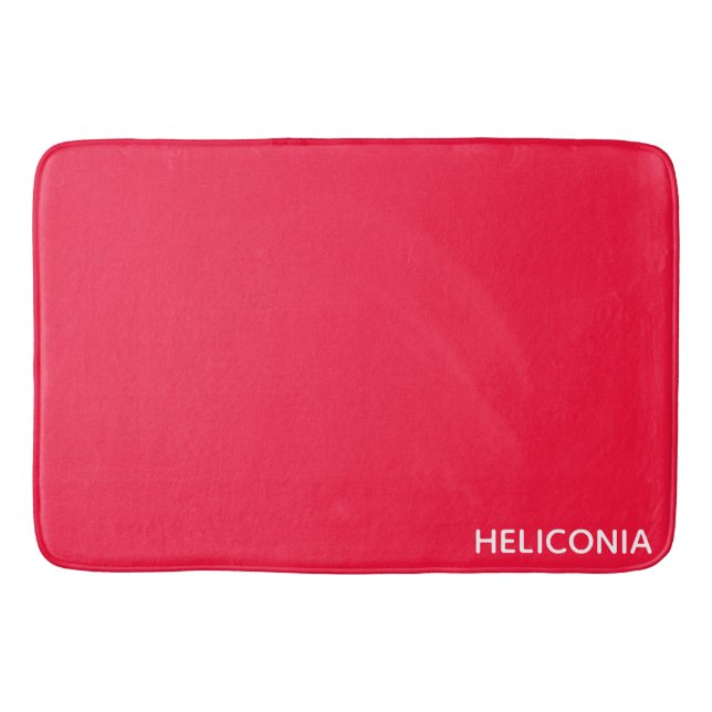 Heliconia red color name bath mat (Front)