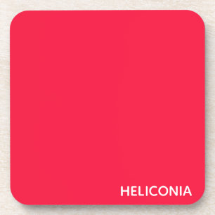Heliconia red color name coaster