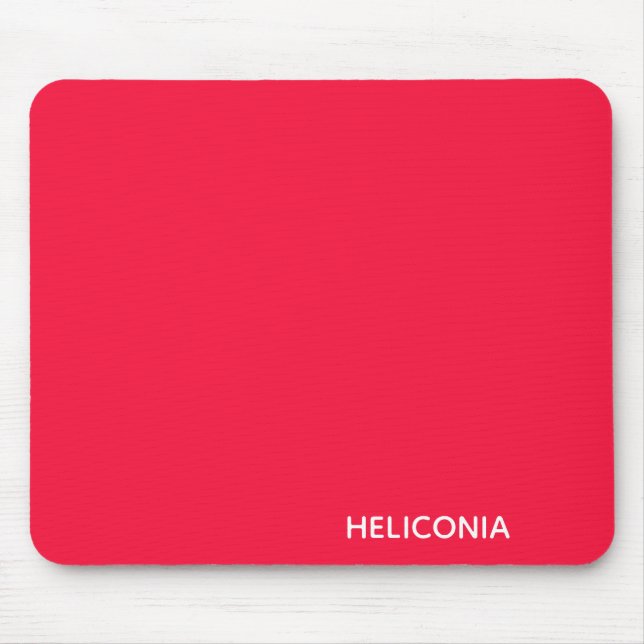 Heliconia red color name mouse mat (Front)