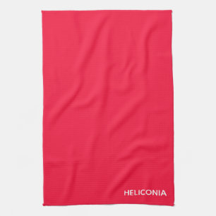 Heliconia red color name tea towel