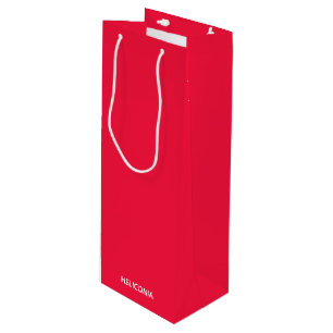 Heliconia red color name wine gift bag