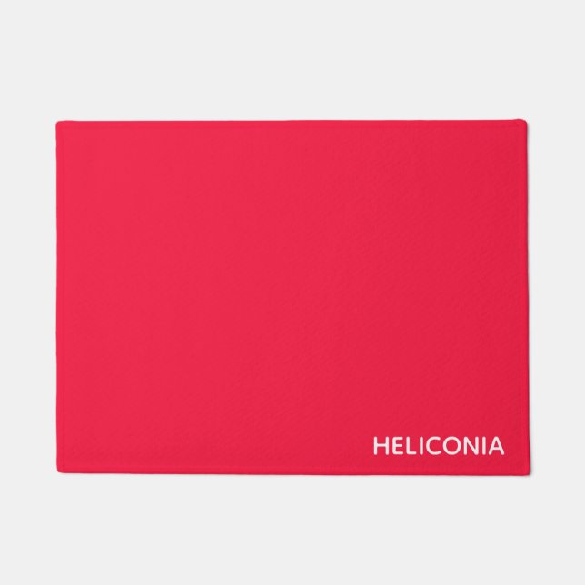 Heliconia red colour name doormat (Front)