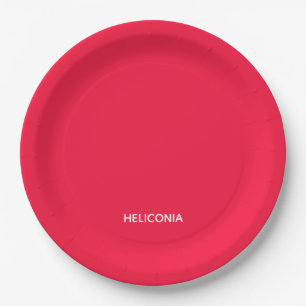 Heliconia red colour name paper plate