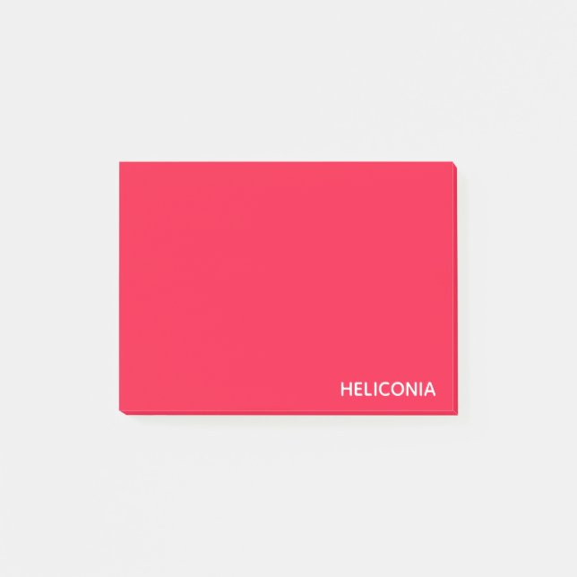 Heliconia red colour name post-it notes (Front)