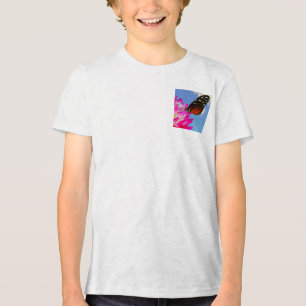 Heliconius hecate butterfly on a Dahlia T-Shirt Tri-Blend Shirt