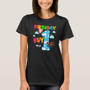 Helicopter 1st Birthday Boy Aeroplane Plane Pilot T-Shirt