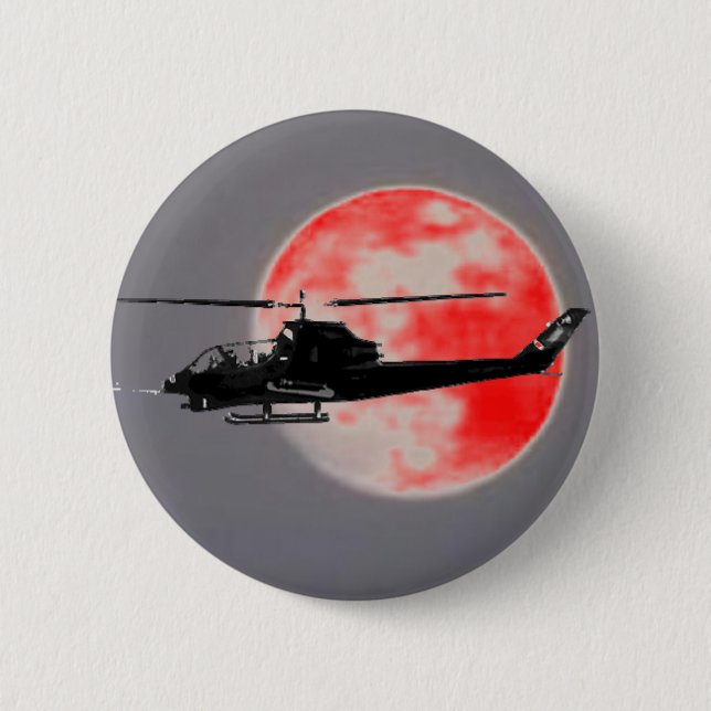 HELICOPTER 6 CM ROUND BADGE (Front)