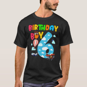 Helicopter 6th Birthday Boy Aeroplane Plane Pilot T-Shirt
