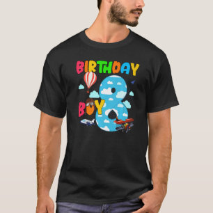 Helicopter 8th Birthday Boy Aeroplane Plane Pilot T-Shirt