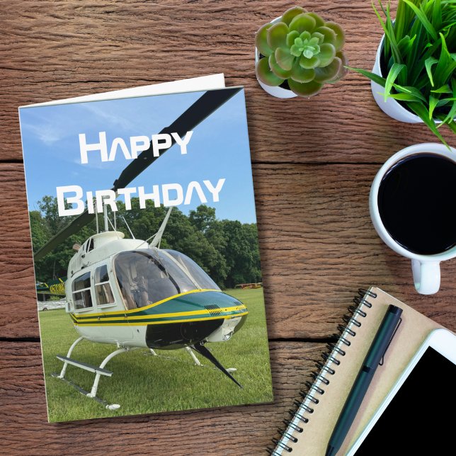 Helicopter Aeroplane, Cool Aviation Birthday Card (Creator Uploaded)