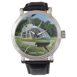 Helicopter Aeroplane Photo, Aviation, Personalised Watch
