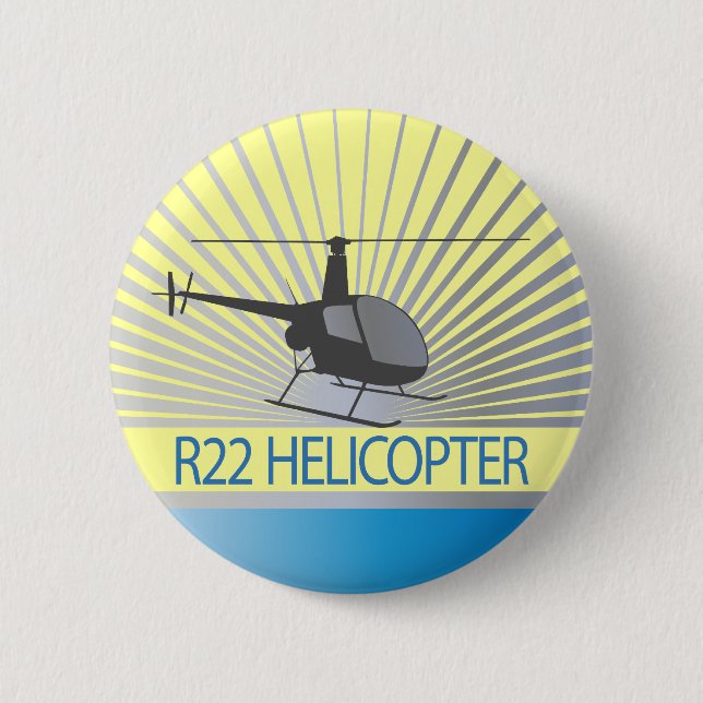 Helicopter Aircraft 6 Cm Round Badge (Front)