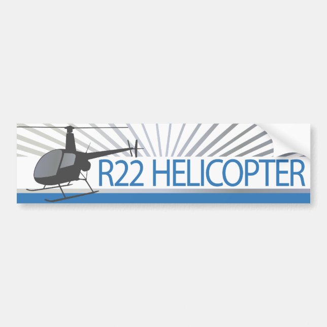 Helicopter Aircraft Bumper Sticker (Front)