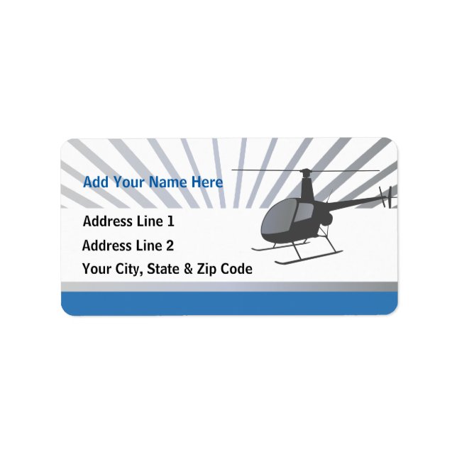 Helicopter Aircraft Label (Front)