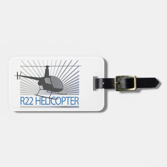 Helicopter Aircraft Luggage Tag (Front Horizontal)