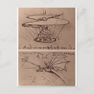 Helicopter and lifting wing postcard
