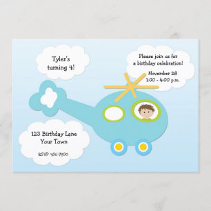 Helicopter Birthday Invitation