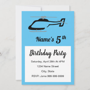 Helicopter Birthday Invitation