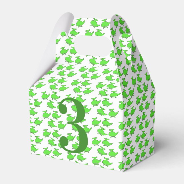 Helicopter Birthday Party  Favour Box (Front Side)