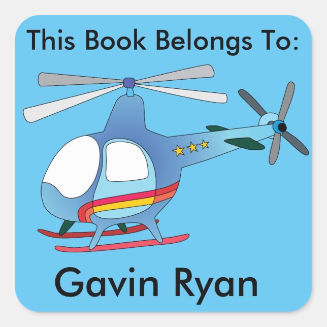 Helicopter Boys Book Label Sticker (Front)