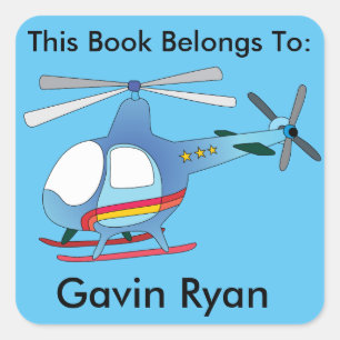 Helicopter Boys Book Label Sticker