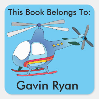 Helicopter Boys Book Label Sticker