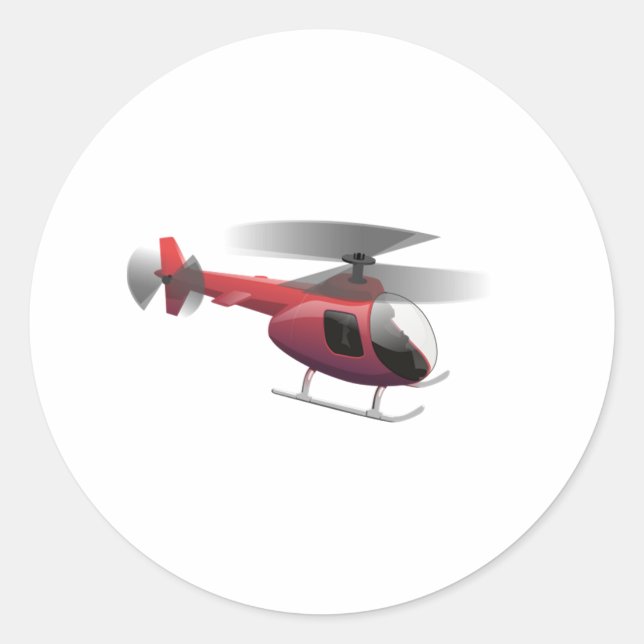 Helicopter Cartoon Classic Round Sticker (Front)