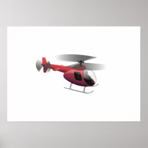Helicopter Cartoon Poster