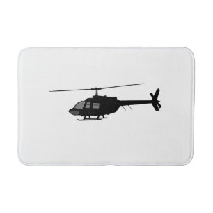 Helicopter Chopper Silhouette Customise Colour Bath Mat