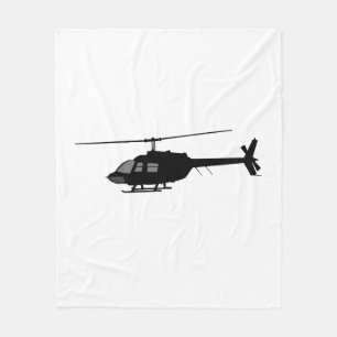 Helicopter Chopper Silhouette Customise Colour Fleece Blanket