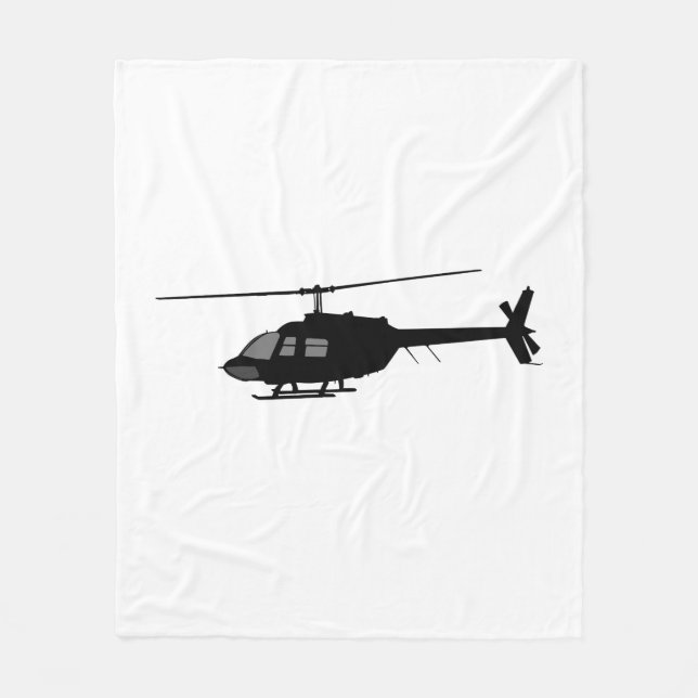 Helicopter Chopper Silhouette Customise Colour Fleece Blanket (Front)