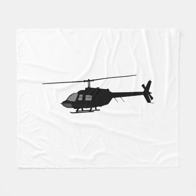 Helicopter Chopper Silhouette Customise Colour Fleece Blanket (Front (Horizontal))