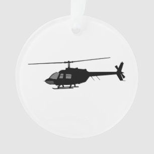 Helicopter Chopper Silhouette Customise Colour Ornament