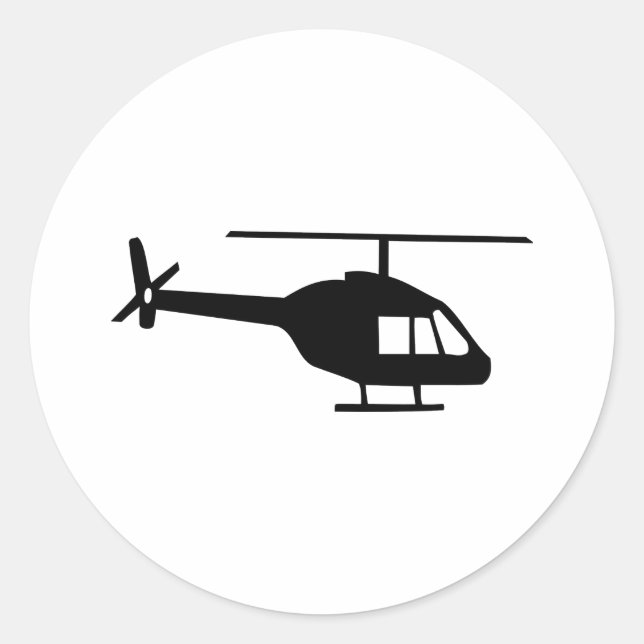 Helicopter Classic Round Sticker (Front)