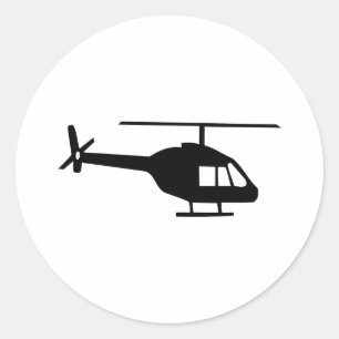 Helicopter Classic Round Sticker